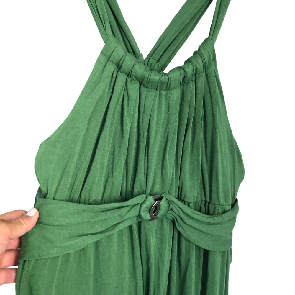 Max Studio Green Maxi Halter Strap Dress SZ L. Viscose/ spandex - Picture 11 of 16